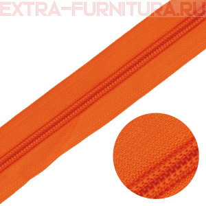 Молния рулонная спираль тип Т5, цв.157 оранжевый, пл.13 гр/ м