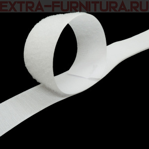  Лента контакт 38мм цв.белый (25м)