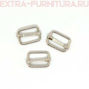 Пряжка регулировочная металл 20мм (20*13), цв. никель, уп.500шт