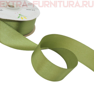 Лента атласная 24 мм цв 137 олива рул. 27,42м