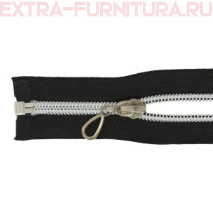 Молния спираль декор Т7 90см цв.черный/серебро