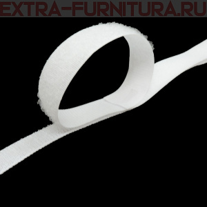 Лента контакт 20мм цв.белый 2001 (25м)