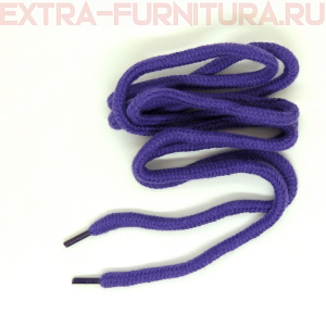 Шнурки круглые 130 см, Хлопок, цв.фиолетовый