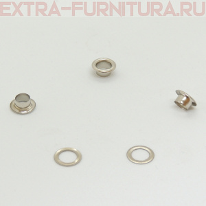 Люверсы 5 мм, (8,4*4 mm, h=3,7 mm.), никель (уп.1000шт) M