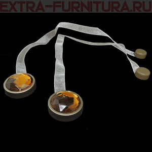 Магнитные клипсы "Круг Люкс Коньяк" с лентой, цв. №19, пара