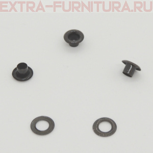 Люверсы 4 мм, (8*4 mm, h=5mm.), оксид (уп.5000шт) Сторм