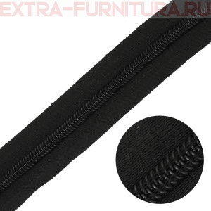  Молния рулонная спираль тип Т5, цв. черный, пл.16 гр/м (М)