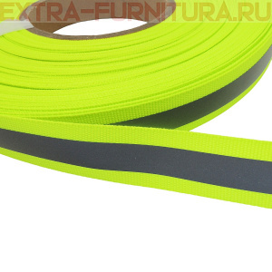 Стропа светоотражающая TBY отр.R200-280 шир.20мм, арт.SV.ST20y цв.желтый уп.50м