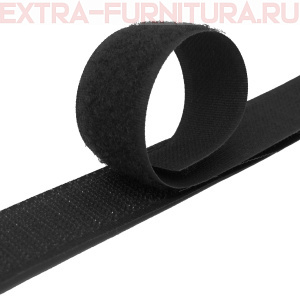  Лента контакт 25мм цв.черный (25м) 