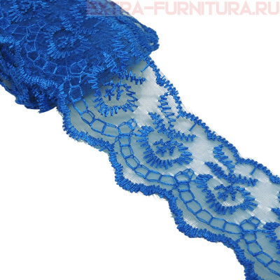 Кружево ш 3,5 см, цв.василек (10 ярдов)