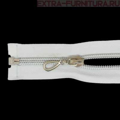 Молния спираль декор Т7 40см цв.белый/серебро