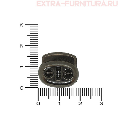 Фиксатор - овал 2 отверстия, под металл, арт.8398, цв.черный никель, уп.500шт