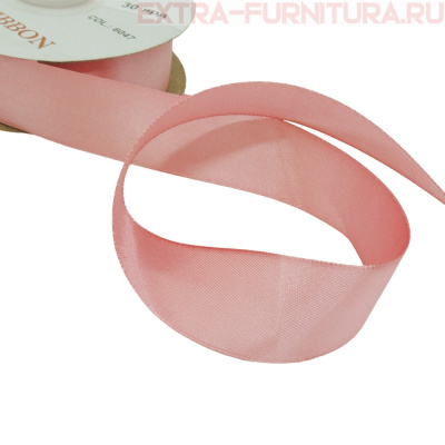 Лента атласная 24 мм цв 047 чайная роза рул. 27,42м