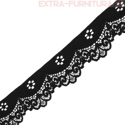 Кружево-стрейч TBY.1809 шир.35мм, цв.2 черный (уп.50м)