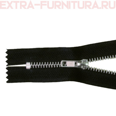 Молния джинсовая № 4, 18 см, никель, цв.322 черный