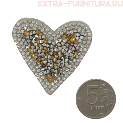 Термоаппликация арт. ТАС 108 Сердце бежевое