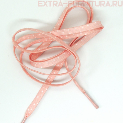 Шнур Горошек ПЭ 130см цв.нежно-розовый