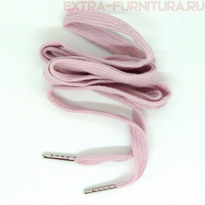 Шнурки плоские 130см, шир.10мм, Хлопок, наконечник металл, цв.сирень (лиловый)