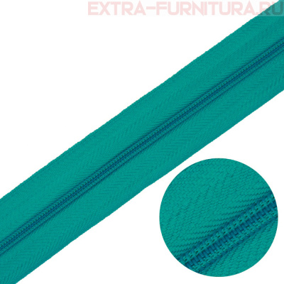 Молния рулонная спираль тип Т3, цв.257 темная бирюза, пл.8,3 гр/м